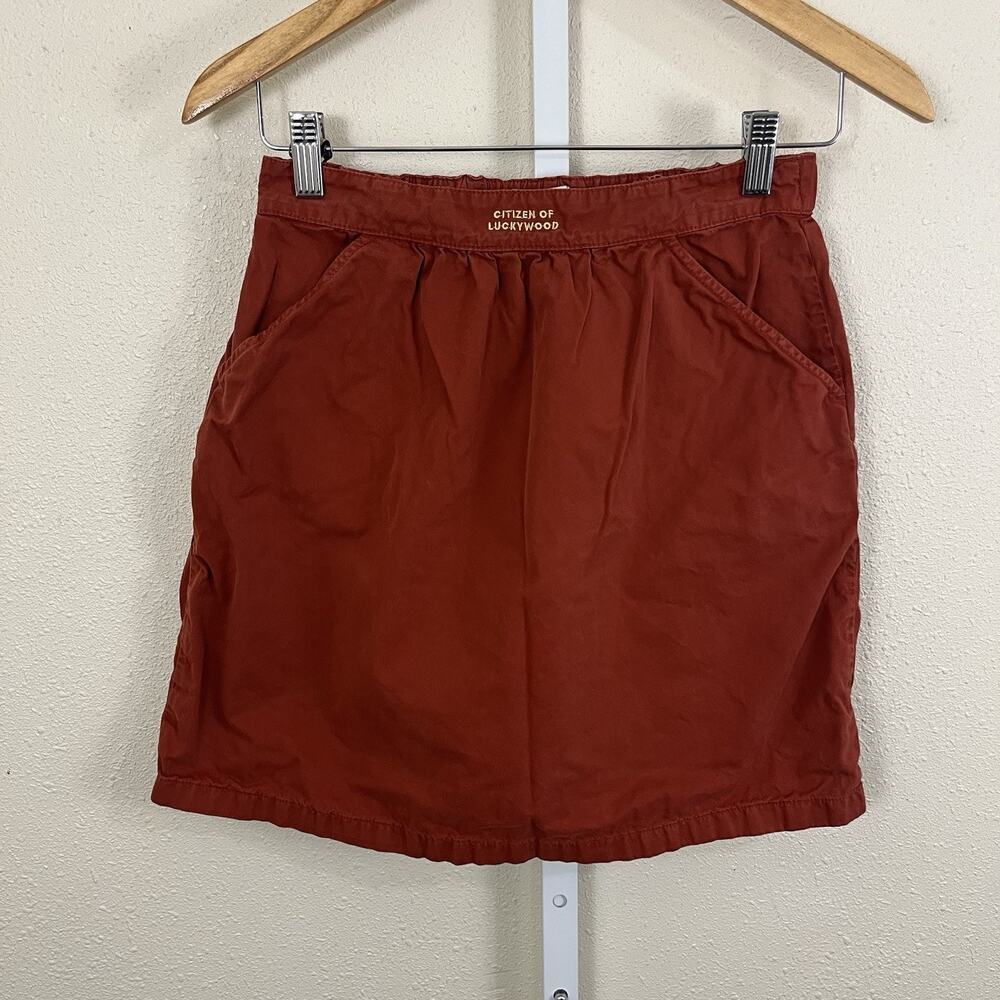 Tinycottons Citizen of Luckywood Skirt Girls Size 12Y Cotton Rust Orange